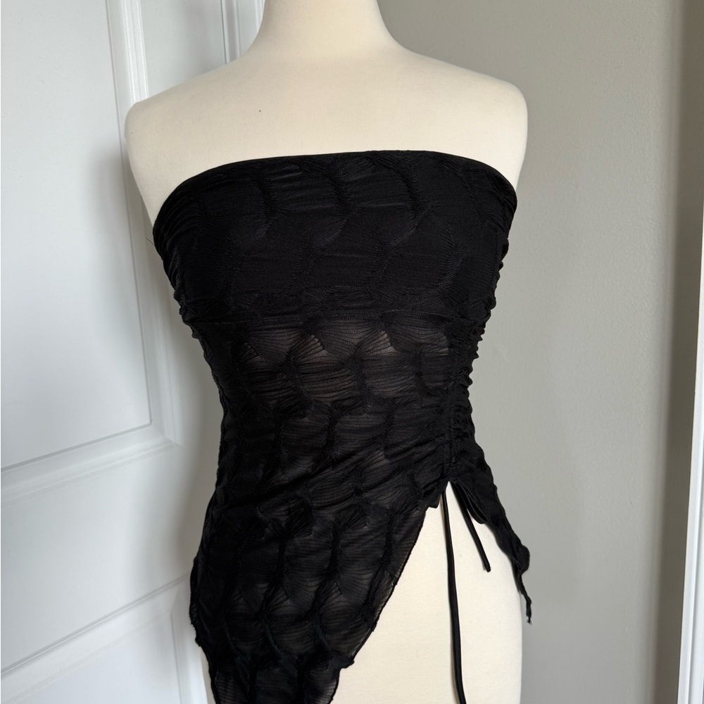 Silence + Noise Black Strapless Top